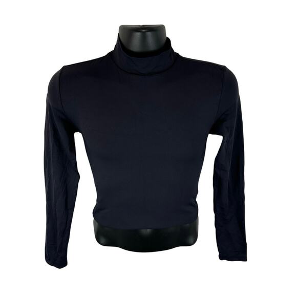 Aritzia Babaton Everyday Mockneck Longsleeve Top Size Medium Crop Length - Picture 1 of 11